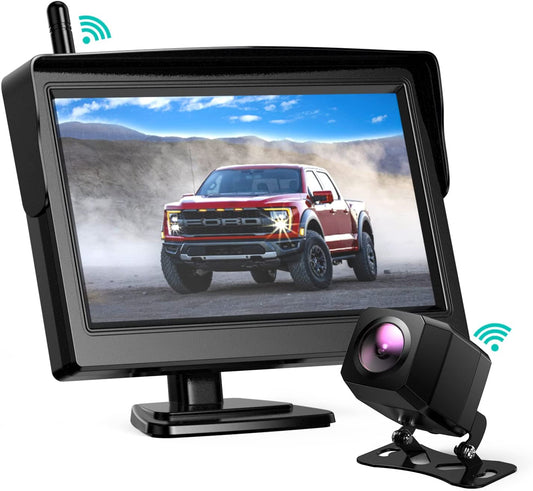 Nuoenx Wireless Backup Camera, 4.3 Inch Monitor Rear View Camera System for Cars, Trucks, RV, Trailers, 2 Mounting Brackets, IP69 Waterproof 152° View Camera, Stable Wireless Signal, Easy Installation